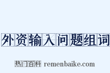 外资输入问题组词是什么意思的图片